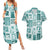 Hawaii Christmas Retro Patchwork Couples Matching Summer Maxi Dress and Hawaiian Shirt Teal LT7 Teal - Polynesian Pride