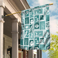 Hawaii Christmas Retro Patchwork Garden Flag Teal LT7 House Flag Teal - Polynesian Pride