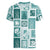 Hawaii Christmas Retro Patchwork Women V Neck T Shirt Teal LT7 - Polynesian Pride