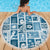 Hawaii Christmas Retro Patchwork Beach Blanket Aquamarine LT7 - Polynesian Pride