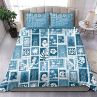Hawaii Christmas Retro Patchwork Bedding Set Aquamarine LT7 - Polynesian Pride