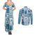 Hawaii Christmas Retro Patchwork Couples Matching Summer Maxi Dress and Long Sleeve Button Shirt Aquamarine LT7 - Polynesian Pride