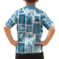 Hawaii Christmas Retro Patchwork Kid Hawaiian Shirt Aquamarine LT7 - Polynesian Pride