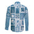 Hawaii Christmas Retro Patchwork Long Sleeve Button Shirt Aquamarine LT7 - Polynesian Pride