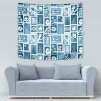 Hawaii Christmas Retro Patchwork Tapestry Aquamarine LT7 - Polynesian Pride