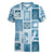 Hawaii Christmas Retro Patchwork Women V Neck T Shirt Aquamarine LT7 Female Aquamarine - Polynesian Pride