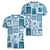 Hawaii Christmas Retro Patchwork Women V Neck T Shirt Aquamarine LT7 - Polynesian Pride