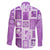Hawaii Christmas Retro Patchwork Family Matching Off Shoulder Short Dress and Hawaiian Shirt Violet LT7 - Polynesian Pride