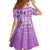 Hawaii Christmas Retro Patchwork Kid Short Sleeve Dress Violet LT7 - Polynesian Pride