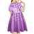 Hawaii Christmas Retro Patchwork Kid Short Sleeve Dress Violet LT7 - Polynesian Pride