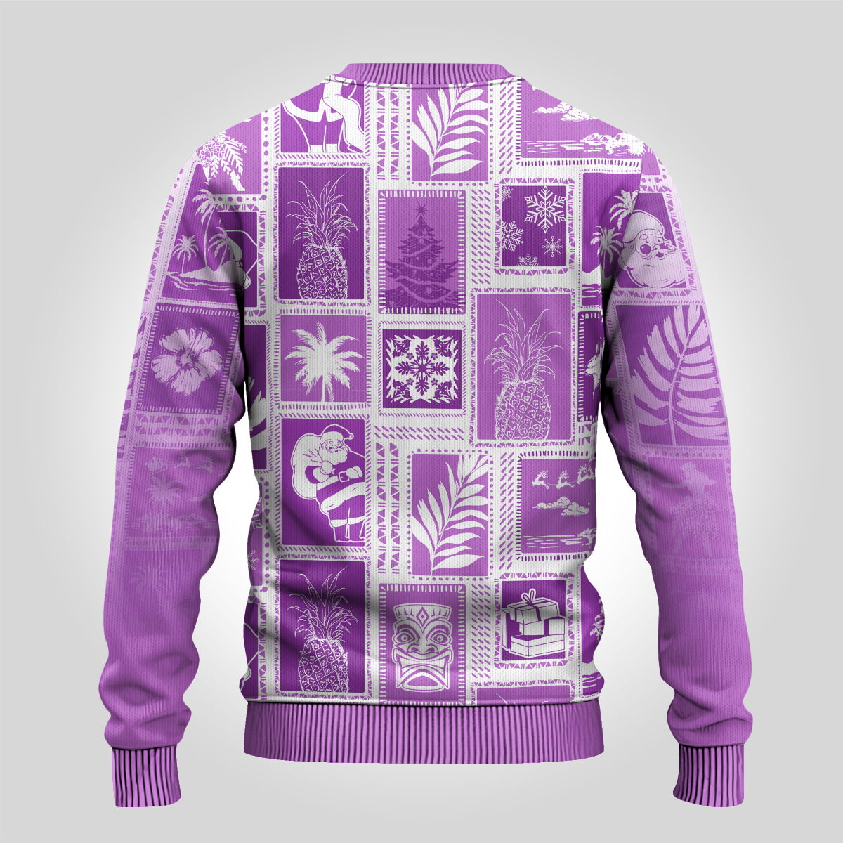 Hawaii Christmas Ugly Christmas Sweater Retro Patchwork - Violet LT7 - Polynesian Pride