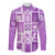 Hawaii Christmas Retro Patchwork Long Sleeve Button Shirt Violet LT7 Unisex Violet - Polynesian Pride