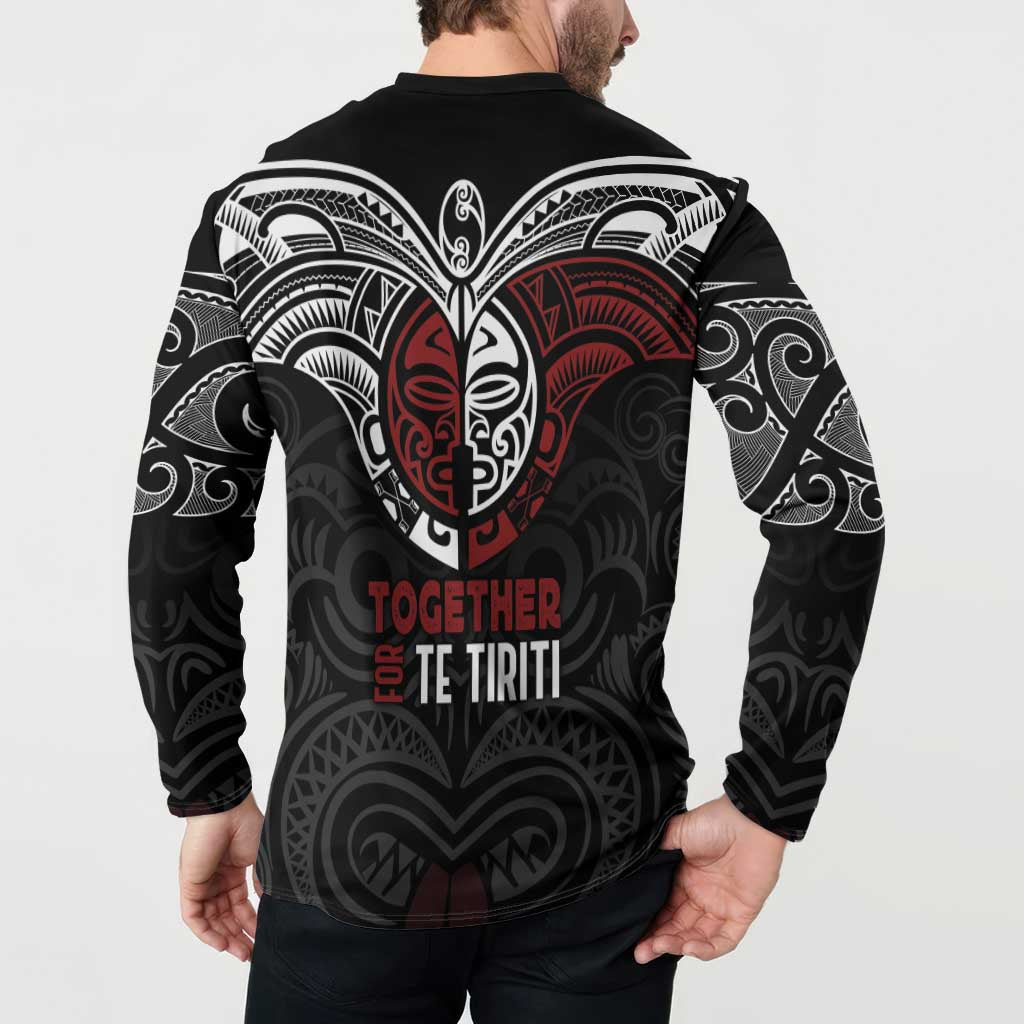 Maori Hongi Toitu Te Tiriti Button Sweatshirt Tangata Tiriti Stand With Tangata Whenua