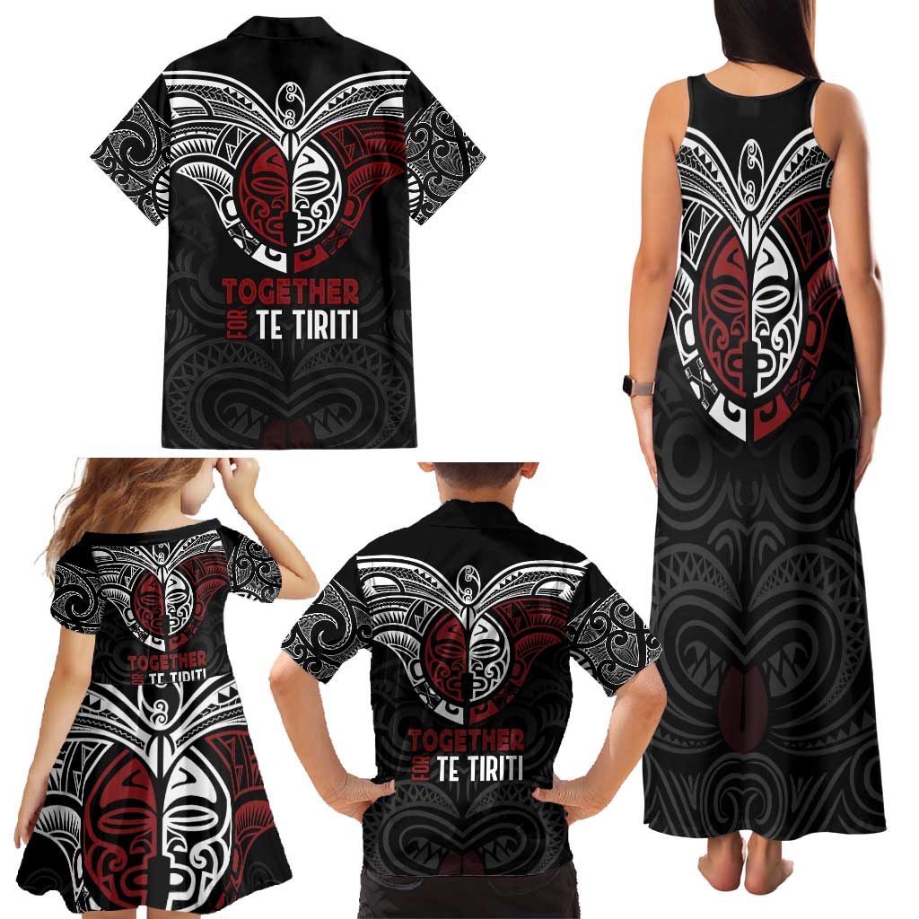 Maori Hongi Toitu Te Tiriti Family Matching Tank Maxi Dress and Hawaiian Shirt Tangata Tiriti Stand With Tangata Whenua LT7 - Polynesian Pride