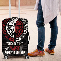 Maori Hongi Toitu Te Tiriti Luggage Cover Tangata Tiriti Stand With Tangata Whenua LT7 Black - Polynesian Pride