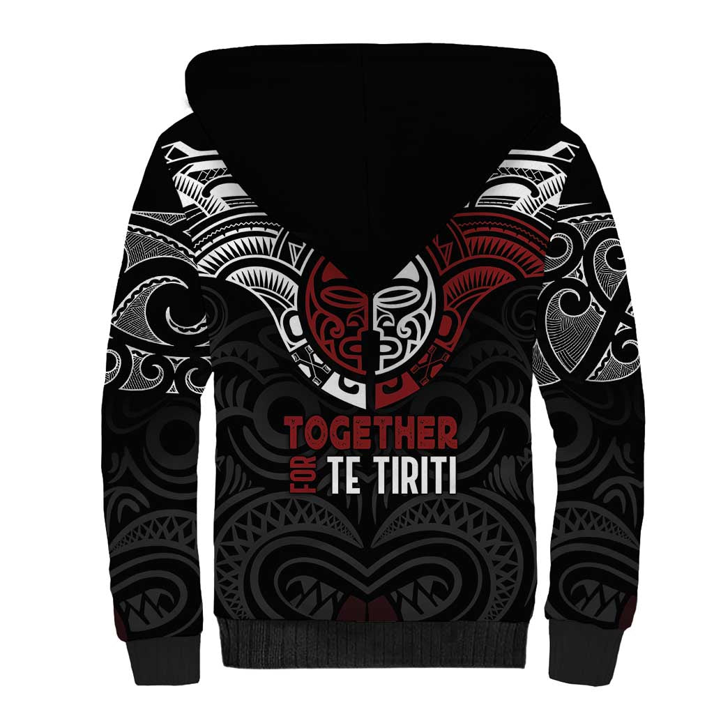 Maori Hongi Toitu Te Tiriti Sherpa Hoodie Tangata Tiriti Stand With Tangata Whenua LT7 - Polynesian Pride