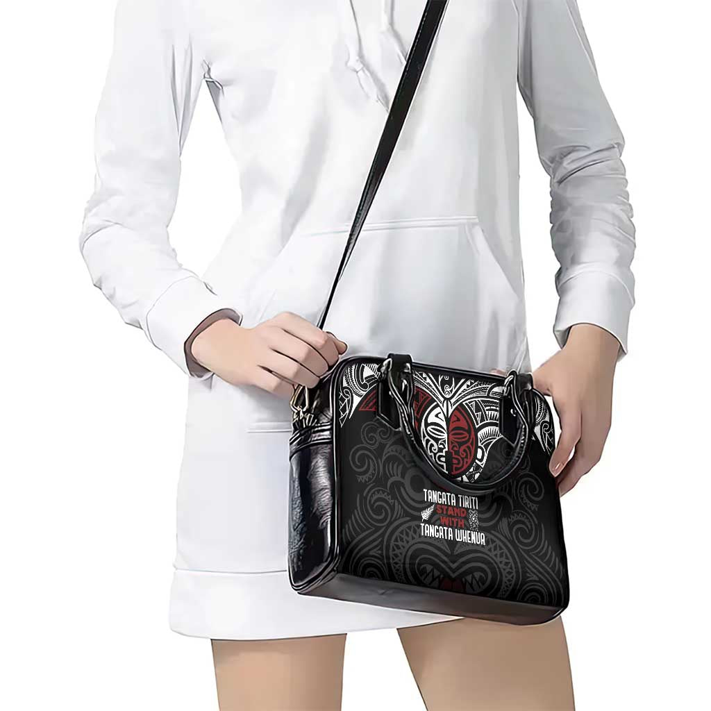 Maori Hongi Toitu Te Tiriti Shoulder Handbag Tangata Tiriti Stand With Tangata Whenua