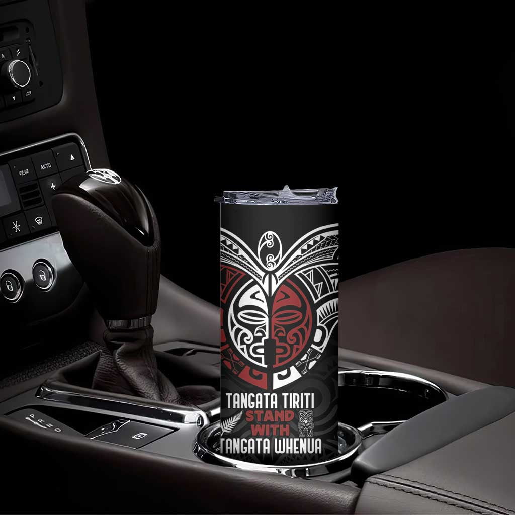 Maori Hongi Toitu Te Tiriti Skinny Tumbler Tangata Tiriti Stand With Tangata Whenua LT7 - Polynesian Pride