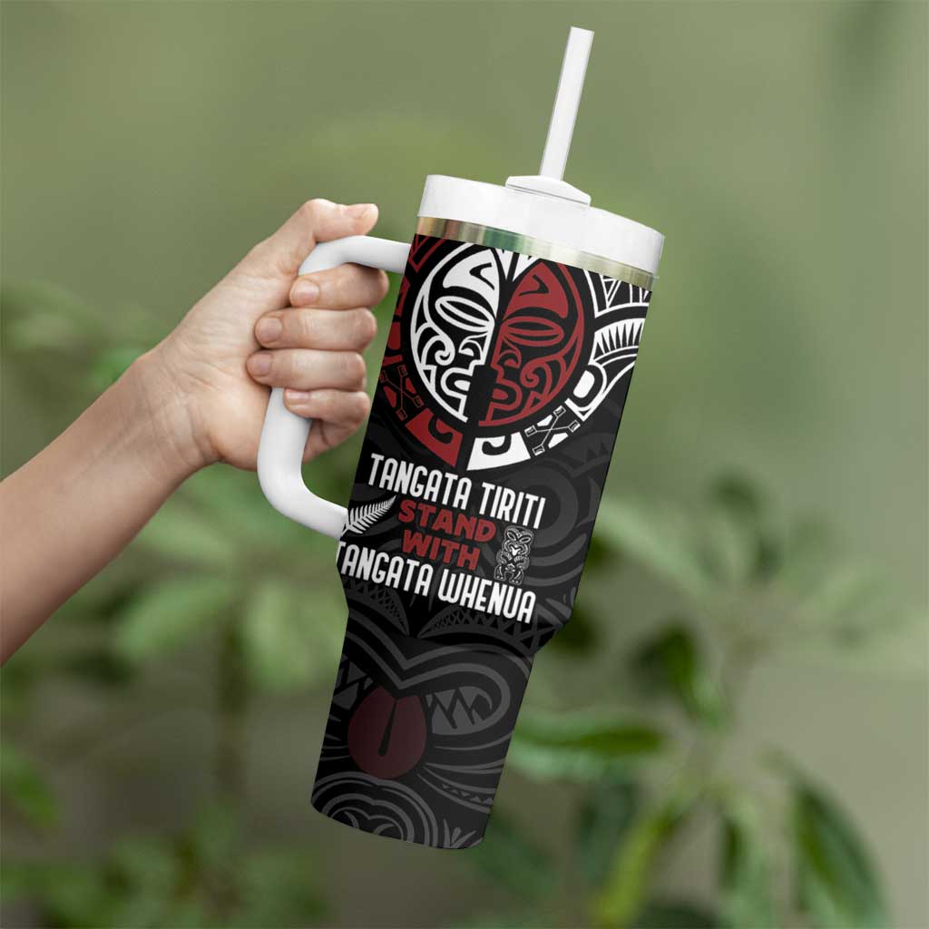 Maori Hongi Toitu Te Tiriti Tumbler With Handle Tangata Tiriti Stand With Tangata Whenua