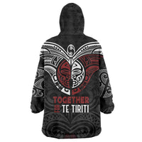 Maori Hongi Toitu Te Tiriti Wearable Blanket Hoodie Tangata Tiriti Stand With Tangata Whenua LT7 - Polynesian Pride