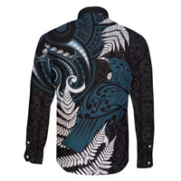 New Zealand Tui Bird Family Matching Long Sleeve Bodycon Dress and Hawaiian Shirt Maori Kowhaiwhai LT7 - Polynesian Pride