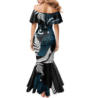 New Zealand Tui Bird Family Matching Mermaid Dress and Hawaiian Shirt Maori Kowhaiwhai LT7 - Polynesian Pride