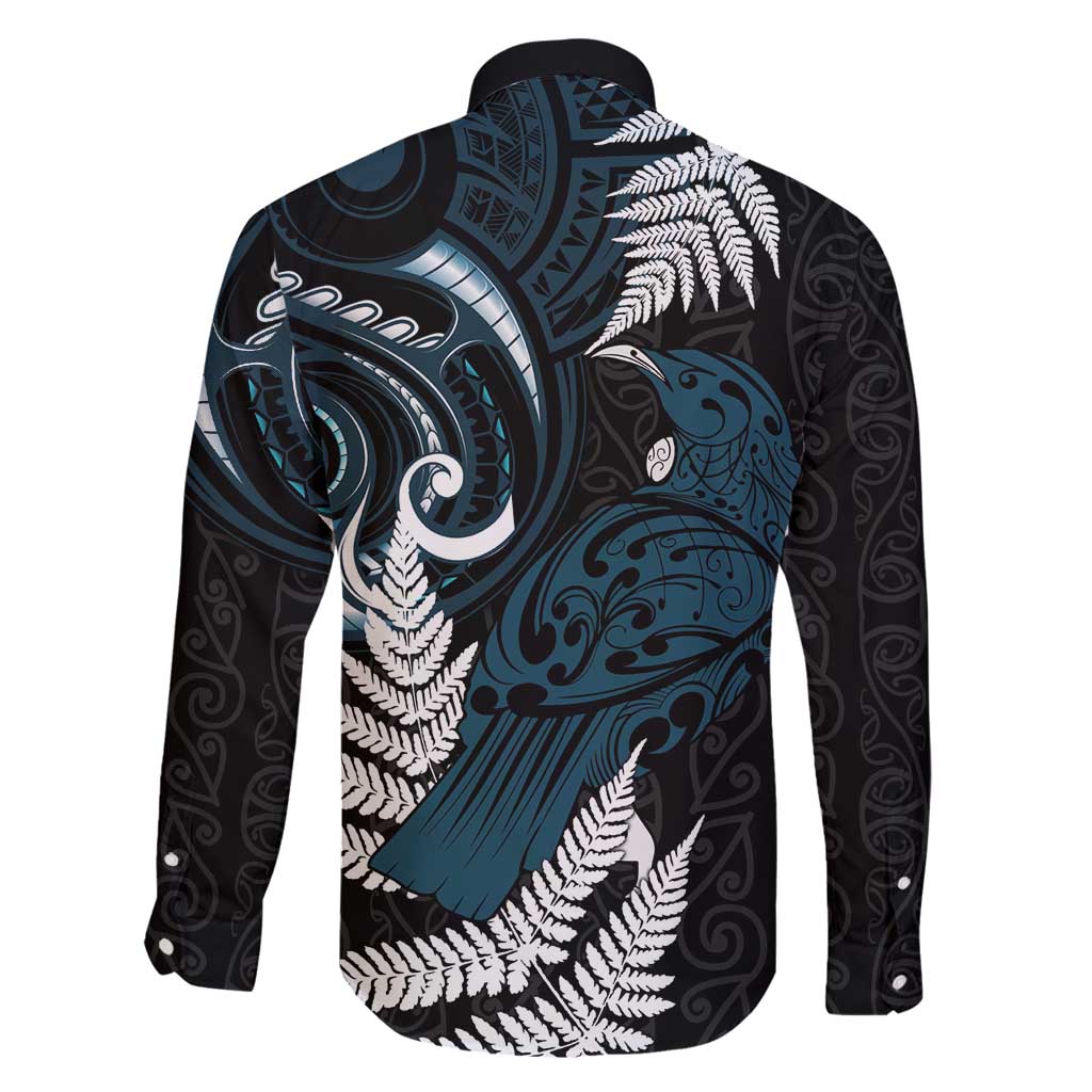 New Zealand Tui Bird Family Matching Summer Maxi Dress and Hawaiian Shirt Maori Kowhaiwhai LT7 - Polynesian Pride