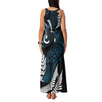 New Zealand Tui Bird Family Matching Tank Maxi Dress and Hawaiian Shirt Maori Kowhaiwhai LT7 - Polynesian Pride