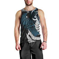 New Zealand Tui Bird Men Tank Top Maori Kowhaiwhai