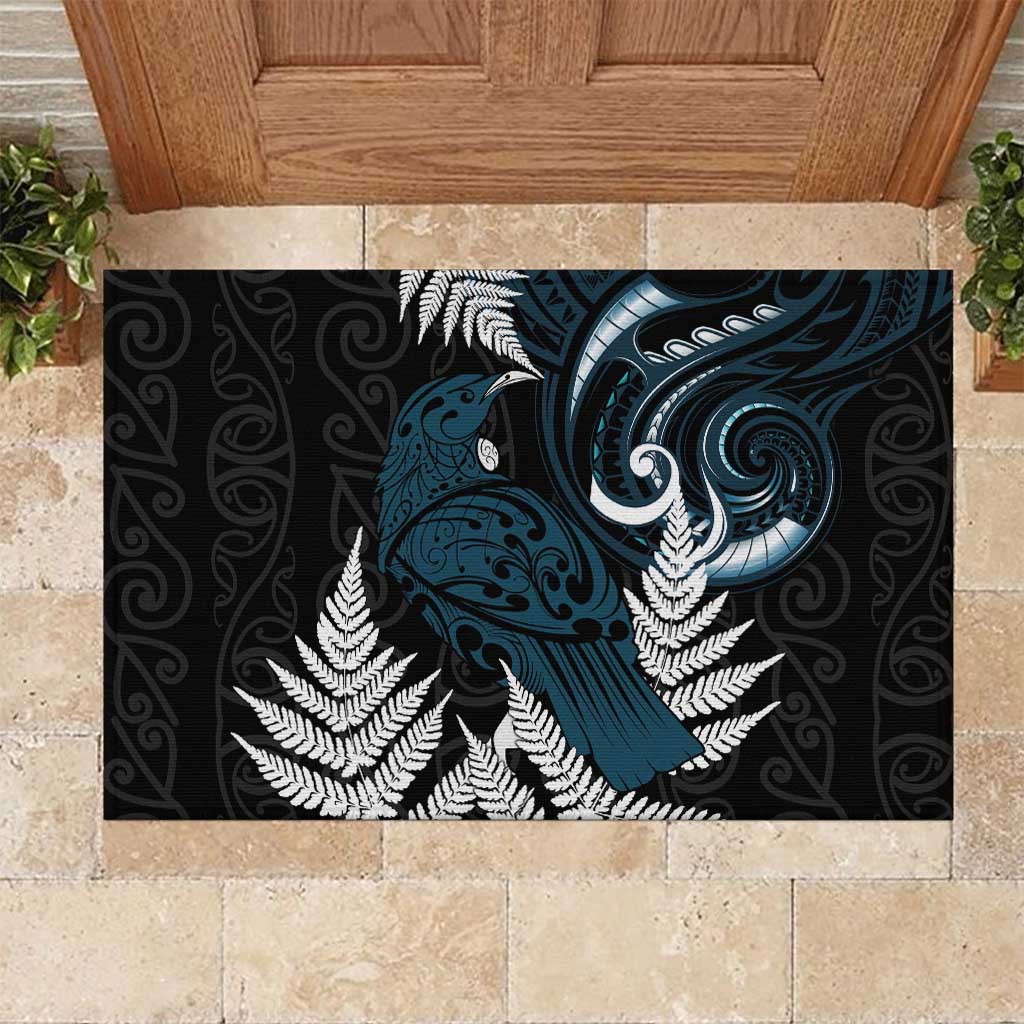 New Zealand Tui Bird Rubber Doormat Maori Kowhaiwhai