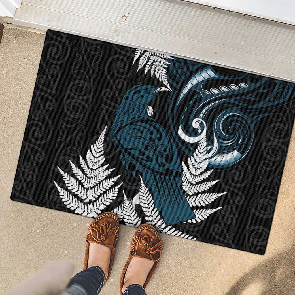 New Zealand Tui Bird Rubber Doormat Maori Kowhaiwhai
