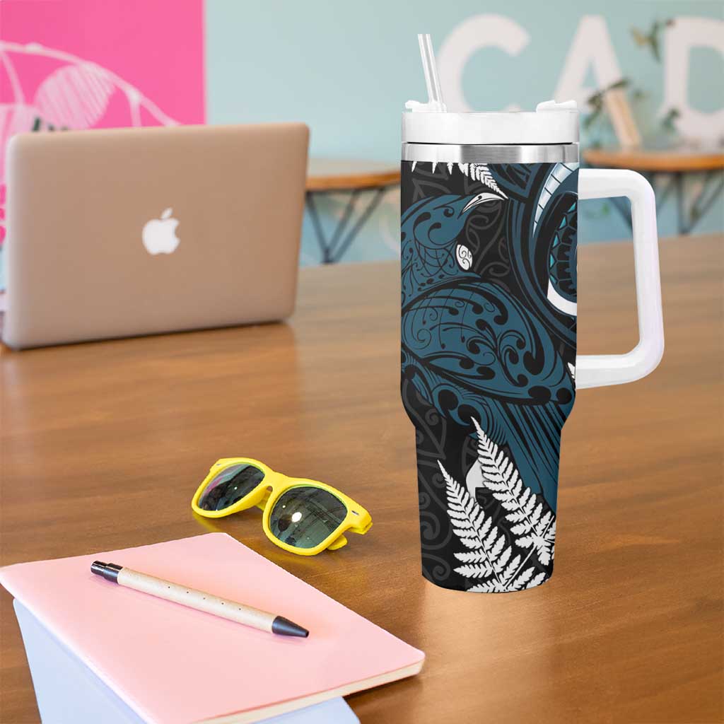 New Zealand Tui Bird Tumbler With Handle Maori Kowhaiwhai
