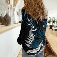 New Zealand Tui Bird Women Casual Shirt - Maori Kowhaiwhai LT7 - Polynesian Pride