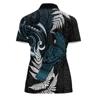 New Zealand Tui Bird Women Polo Shirt Maori Kowhaiwhai