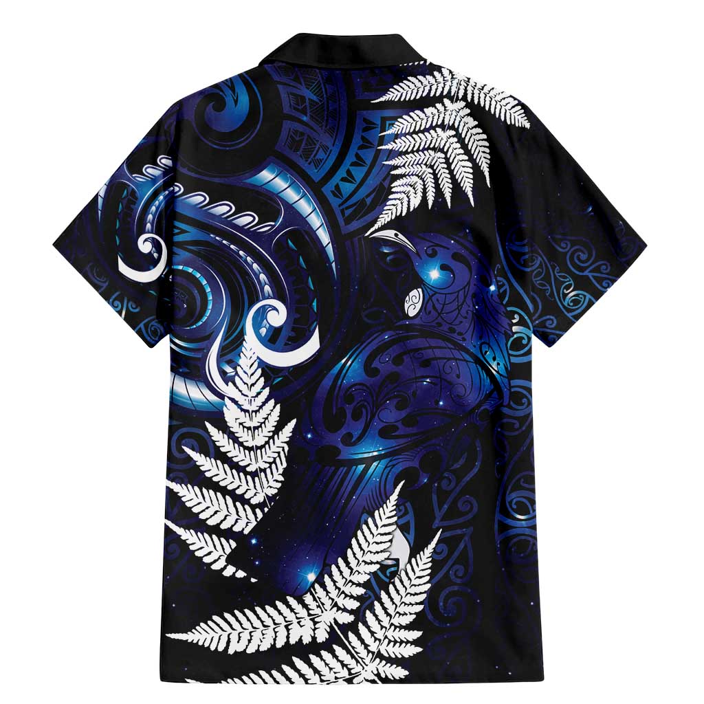 New Zealand Maori Matariki Family Matching Mermaid Dress and Hawaiian Shirt Tui Bird Galaxy LT7 - Polynesian Pride