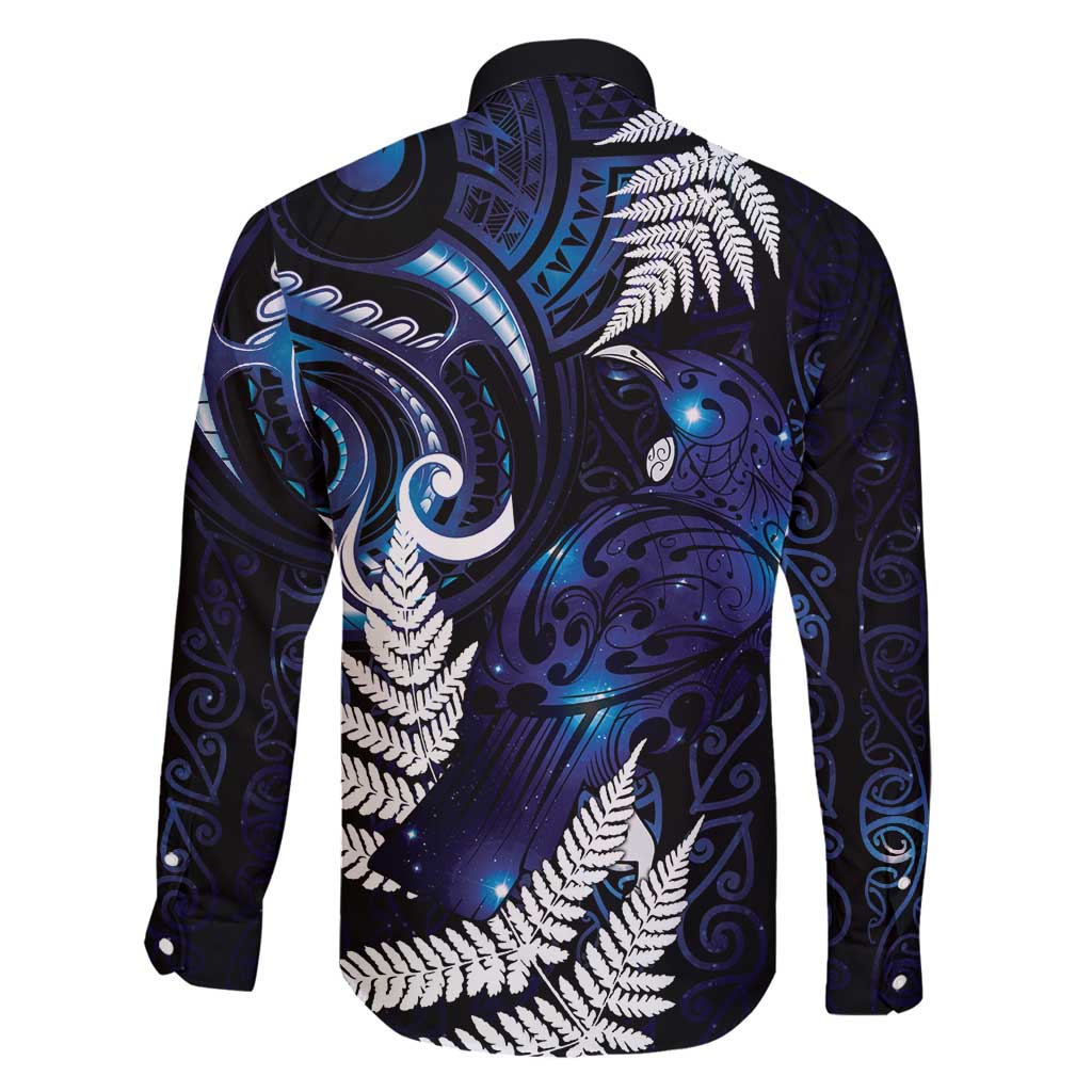 New Zealand Maori Matariki Family Matching Off Shoulder Maxi Dress and Hawaiian Shirt Tui Bird Galaxy LT7 - Polynesian Pride