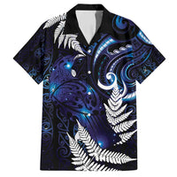 New Zealand Maori Matariki Family Matching Off Shoulder Short Dress and Hawaiian Shirt Tui Bird Galaxy LT7 Dad's Shirt - Short Sleeve Galaxy - Polynesian Pride