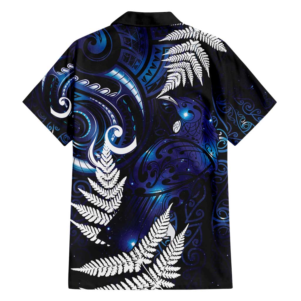 New Zealand Maori Matariki Family Matching Puletasi and Hawaiian Shirt Tui Bird Galaxy LT7 - Polynesian Pride