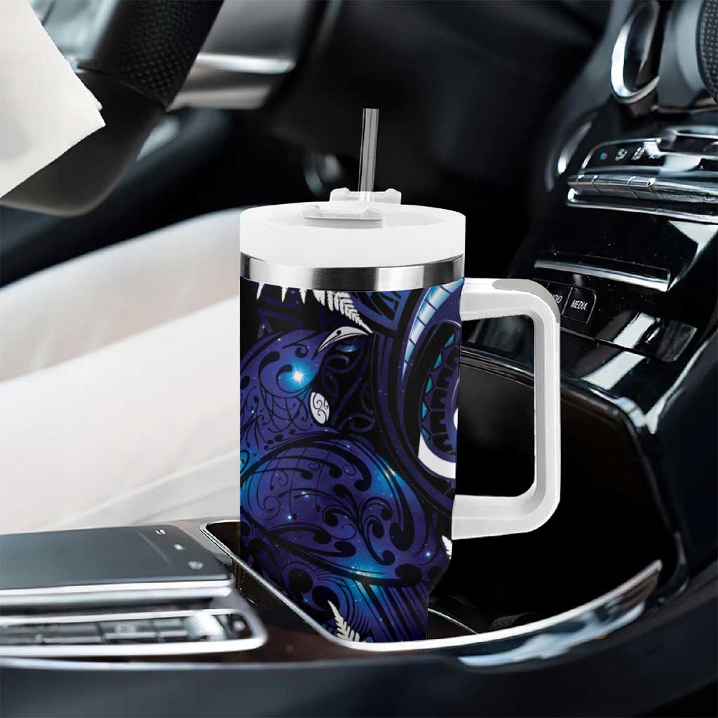 New Zealand Maori Matariki Tumbler With Handle Tui Bird Galaxy