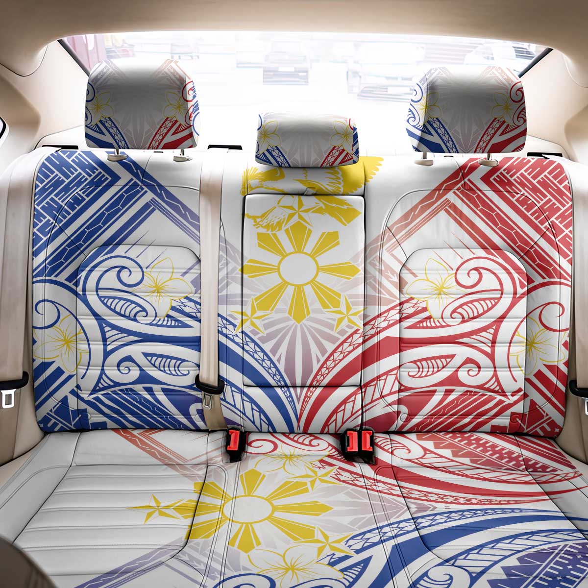 Philippines Tribal Sun Back Car Seat Cover Hunting Eagle
