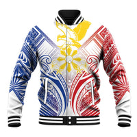 Philippines Tribal Sun Personalized Baseball Jacket Hunting Eagle
