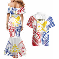 Philippines Tribal Sun Personalized Couples Matching Mermaid Dress and Hawaiian Shirt Hunting Eagle