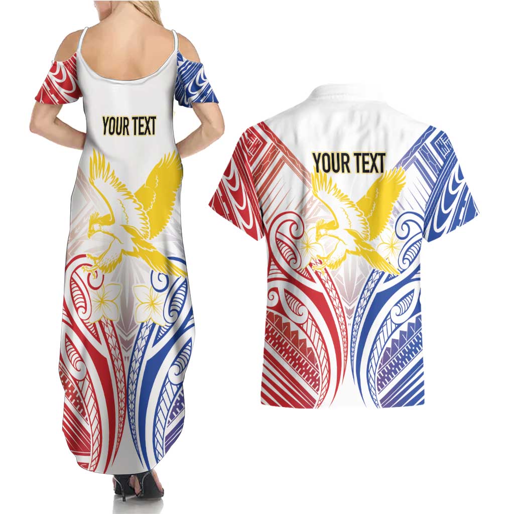 Philippines Tribal Sun Personalized Couples Matching Summer Maxi Dress and Hawaiian Shirt Hunting Eagle