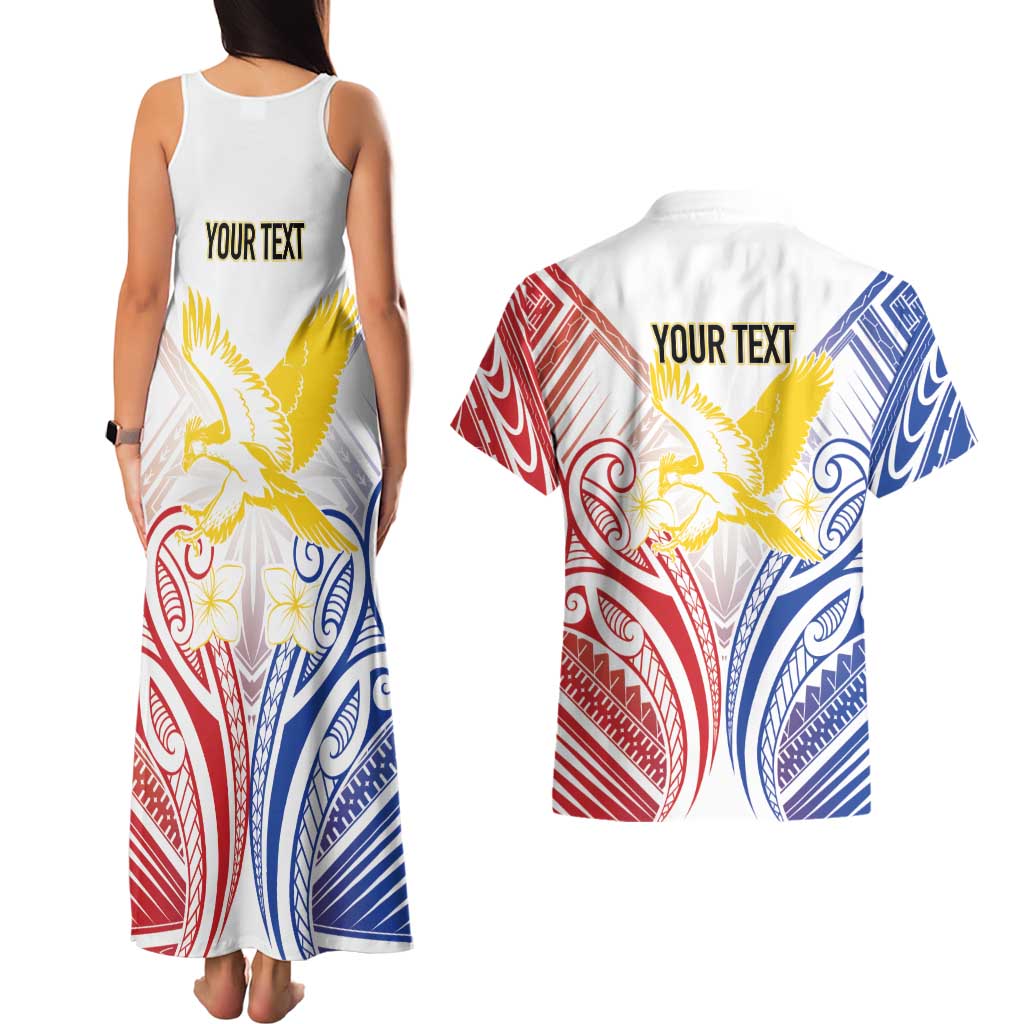 Philippines Tribal Sun Personalized Couples Matching Tank Maxi Dress and Hawaiian Shirt Hunting Eagle