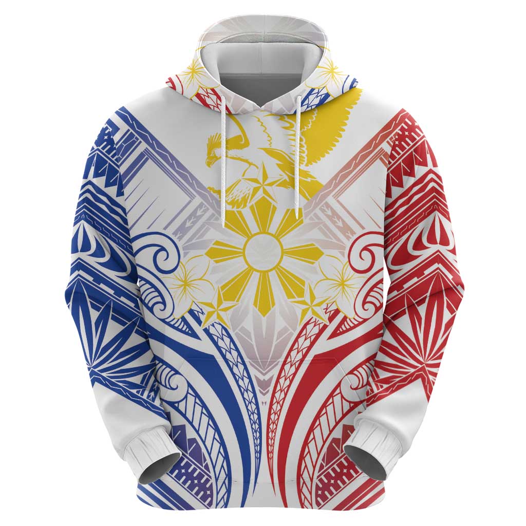 Philippines Tribal Sun Personalized Hoodie Hunting Eagle