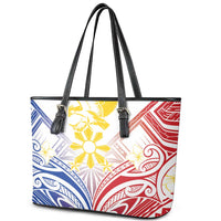 Philippines Tribal Sun Leather Tote Bag Hunting Eagle