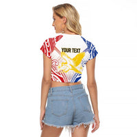 Philippines Tribal Sun Personalized Raglan Cropped T Shirt Hunting Eagle