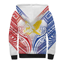Philippines Tribal Sun Personalized Sherpa Hoodie Hunting Eagle