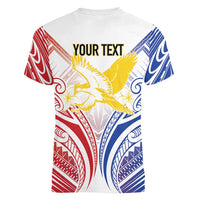 Philippines Tribal Sun Personalized Women V-Neck T-Shirt Hunting Eagle