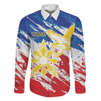 Personalized Filipino Sun and Stars Family Matching Off The Shoulder Long Sleeve Dress and Hawaiian Shirt Grunge Vibes LT7 Dad's Shirt - Long Sleeve White - Polynesian Pride